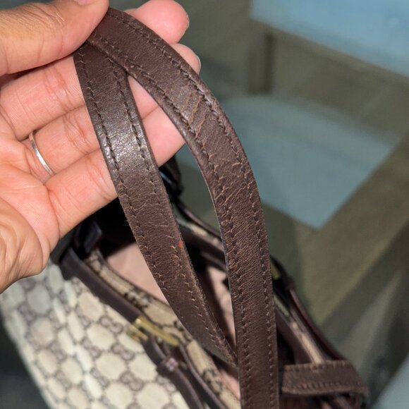 Gucci GG CANVAS Vintage Buckle Tote Brown Small - Picture 6 of 15